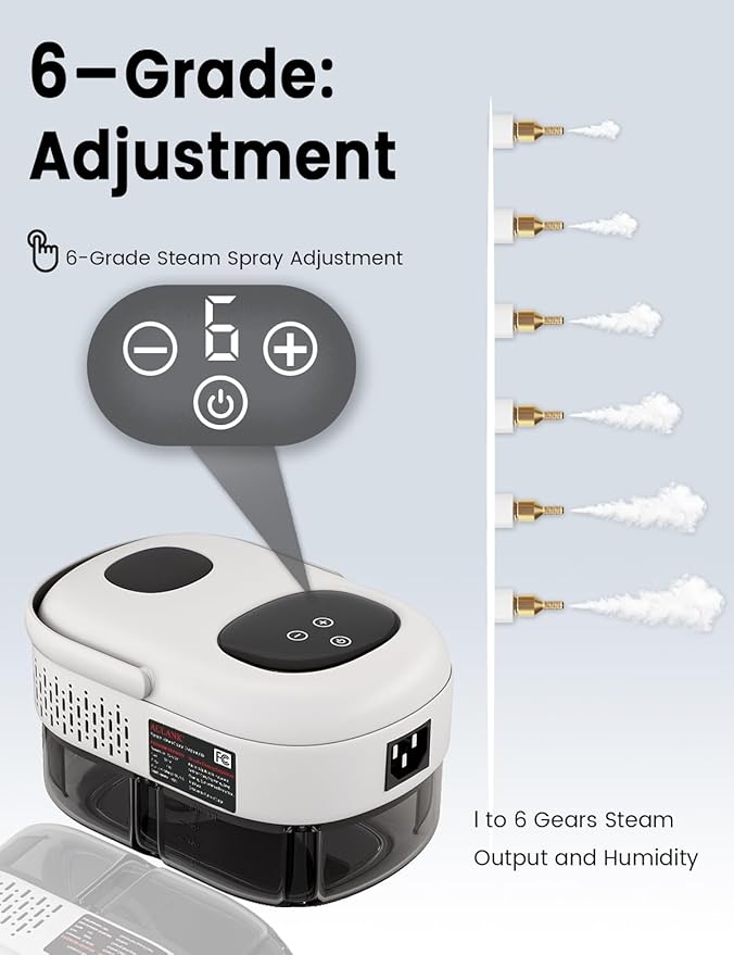 2500W Handheld Steam Cleaner,Portable Car Steamer For Auto Detailing,High-Temperature and Pressure Steam Cleaner For Home, Steam Cleaning Machine for Furniture,Kitchen,Grout,Floor,Tile (6-White)-CubbioJoy