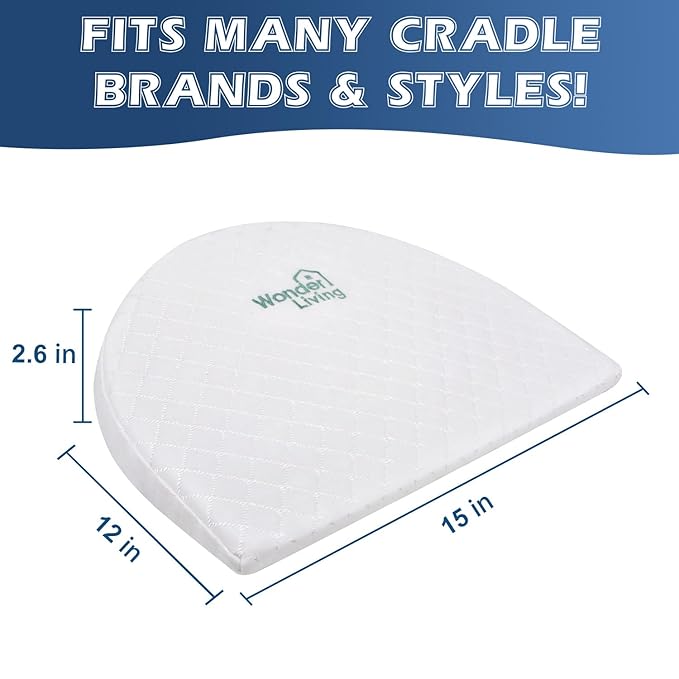 Baby Wedge Pillow for Newborn, Incline, Waterproof, Pregnancy Wedge, Premium Foam with Removable Cover, 15 x 12 x 2.6 inches-CubbioJoy