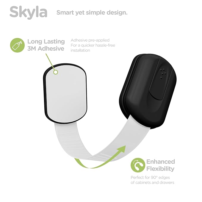 Baby Proofing Child Safety Locks (2 Pack) by Skyla Homes - The Safest, Quickest and Easiest 3M Adhesive Cabinet Latches, No Screws & Magnets, Multi-Purpose for Furniture, Kitchen, Ovens, Toilet Seats-CubbioJoy