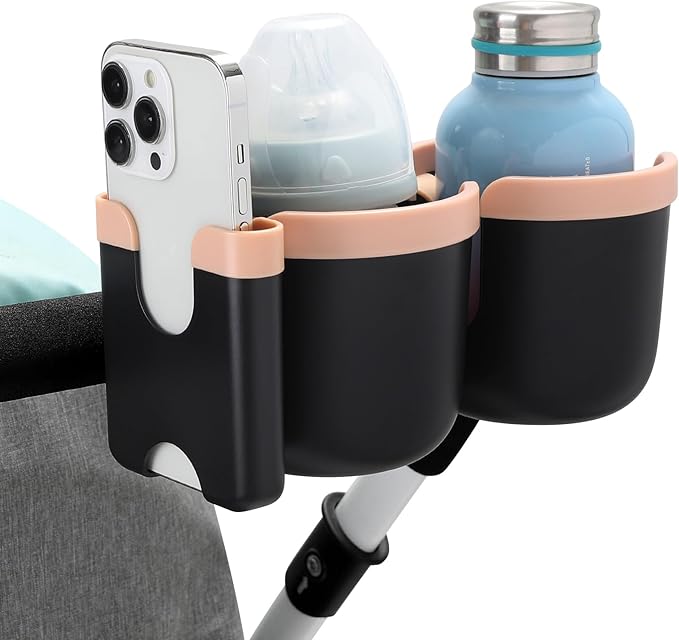Accmor Stroller Cup Holder with Phone Holder, Bike Cup Holder, Universal Cup Holder for Uppababy Nuna Doona Strollers, 2-in-1 Cup Phone Holder for Stroller, Bike, Wheelchair, Walker, Scooter-CubbioJoy