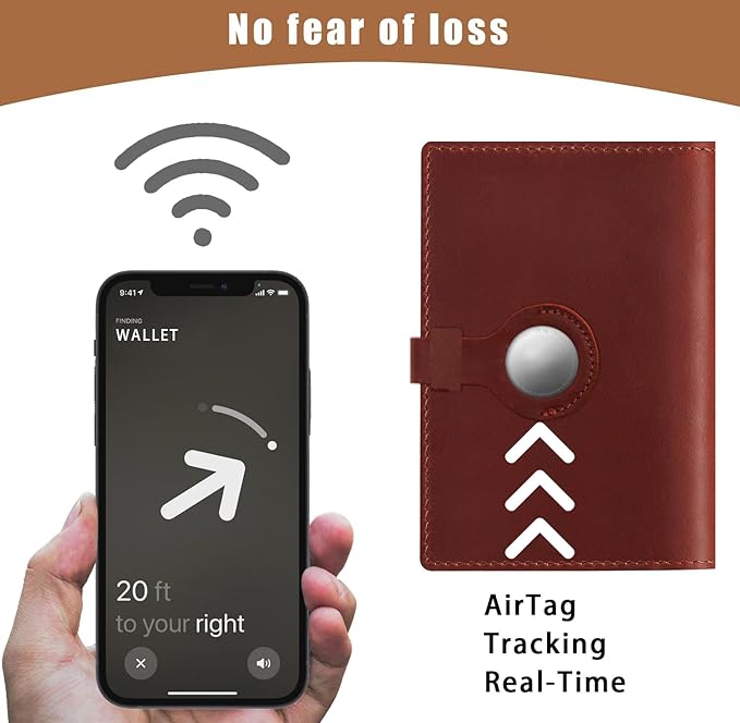 Jack&Chris Genuine Leather Passport Holder For Travel, RFID Blocking Handmade Passport Holder with Card Case Organized & Safe, Quality Travel Essentials for Women and Men for Gifting, Red-CubbioJoy