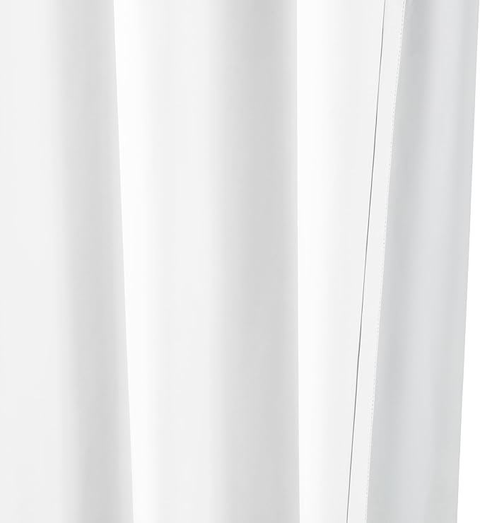 Amazon Basics Light Blocking Room Darkening Blackout Window Curtain with 2 Panels Grommets, for Living Room and Bedroom, 52 x 63 inches, White - Set of 2-CubbioJoy