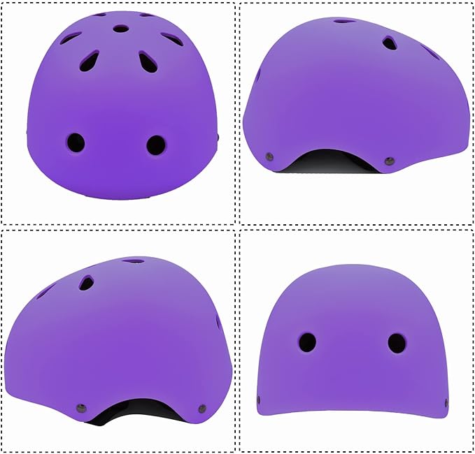 Kids Bike Helmet Set Adjustable for Children, Boys, Girls and Teenagers Aged 3-8 Years Includes Elbow, Knee, Wrist Guards Children's Helmet Protection Set for Bikes SkateboardsRollerskates-CubbioJoy