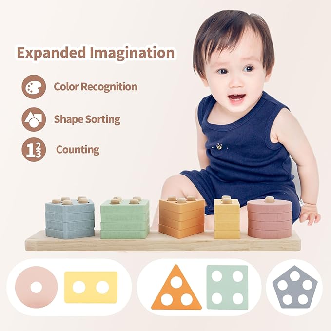 Baby Toys 6 to 18 Months, 8 in 1 Montessori Toy Set, Educational Learning Toy for Toddlers Babies Sensory Toys Newborn Infant Gifts for Boys & Girls-CubbioJoy