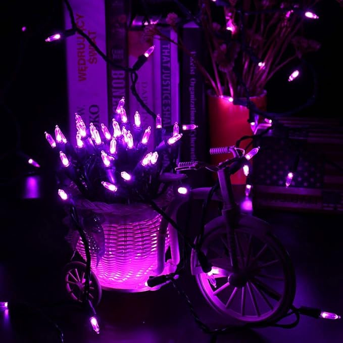 Brizled Purple Christmas Lights, 2 Pack 33ft 100 LED Christmas String Lights, 120V UL Certified Purple Halloween Light Connectable Mini Xmas Tree Light Outdoor for Halloween Xmas Party Wedding Holiday-CubbioJoy