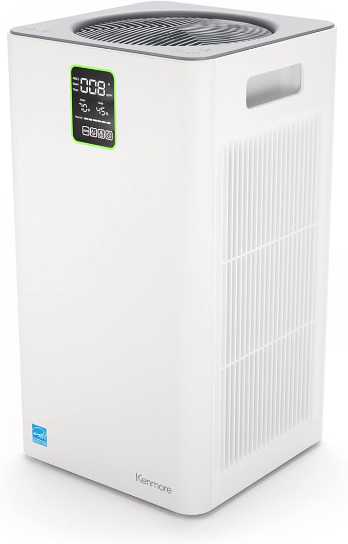 Kenmore PM3020 Air Purifiers with H13 True HEPA Filter, Covers Up to 1500 Sq.Foot, 24db SilentClean 3-Stage HEPA Filtration System, 5 Speeds for Home Large Room, Kitchens & Bedroom-CubbioJoy