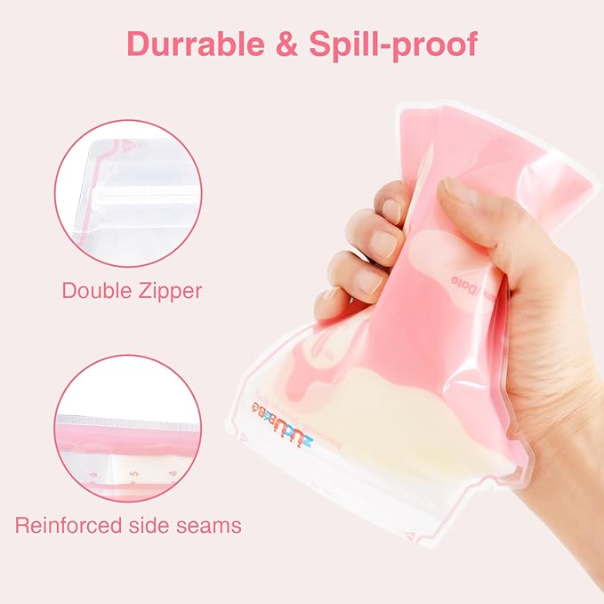 Breastmilk Storage Bags(180 Count)，8oz Milk Storage Bags for Breastfeeding，BPA Free with Easy Pour Spout, Self Standing, for Refrigeration and Freezing-CubbioJoy