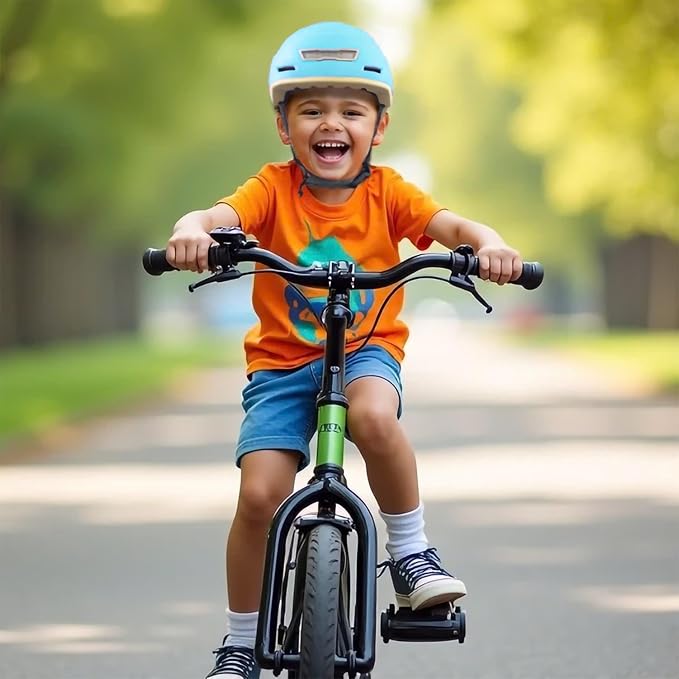 Kid Bike Helmets for Boys and Girls | Fit Head 51-54cm Circumference | CPSC & NTA-8776 Dual Certified | Multi-Sport Helmets with LED Lights, Magnetic Buckle, Detachable Visor-CubbioJoy