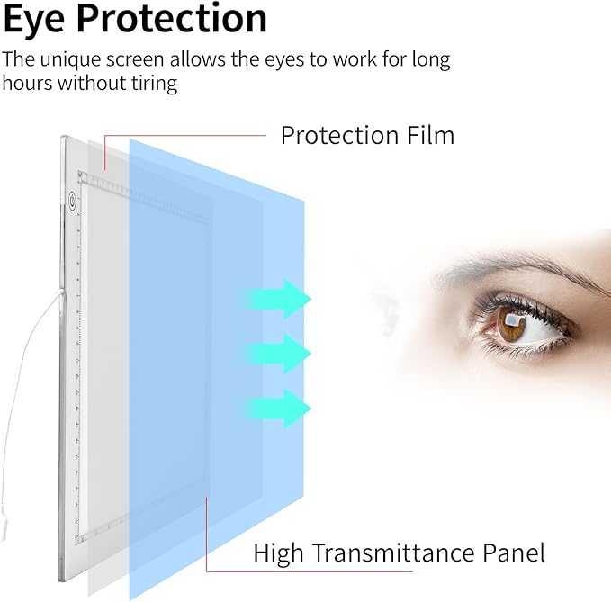 A3 LED Light Box for Tracing, elice Artist Drawing Lightbox Light Table Light Pad Light Copy Board, Up to 8000 Lux Super Bright Lightpad for Cricut Weeding Vinyl, Diamond Painting, Sketching (White)-CubbioJoy