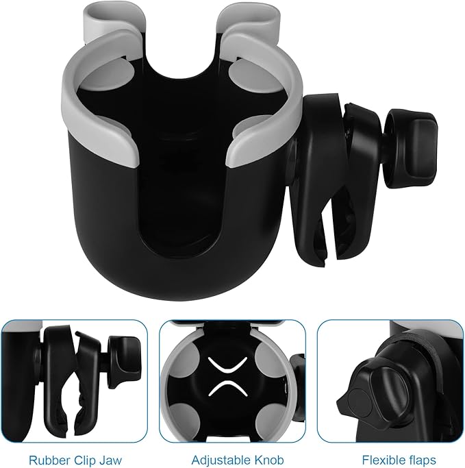 Accmor Stroller Cup Holder with Phone Holder, Bike Cup Holder, Universal Cup Holder for Uppababy Nuna Doona Strollers, 2-in-1 Cup Phone Holder for Stroller, Bike, Wheelchair, Walker, Scooter-CubbioJoy