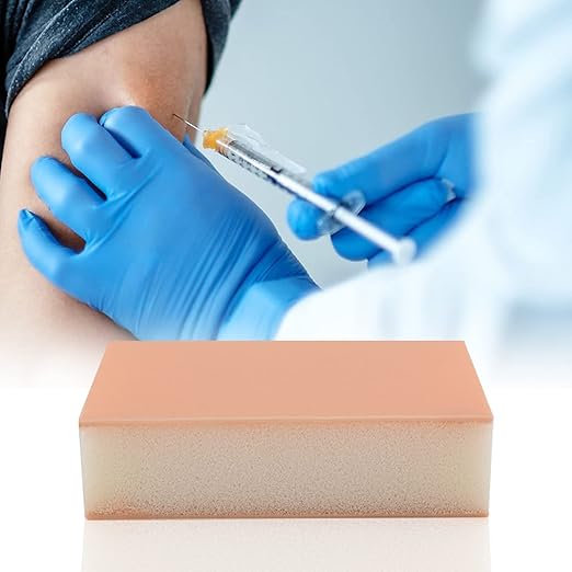 Injection Pad for Nursing Students, Injection Teaching Model with Absorbent Sponge, Subcutaneous Injection Training Pad for Medical Student(Training Use Only)-CubbioJoy