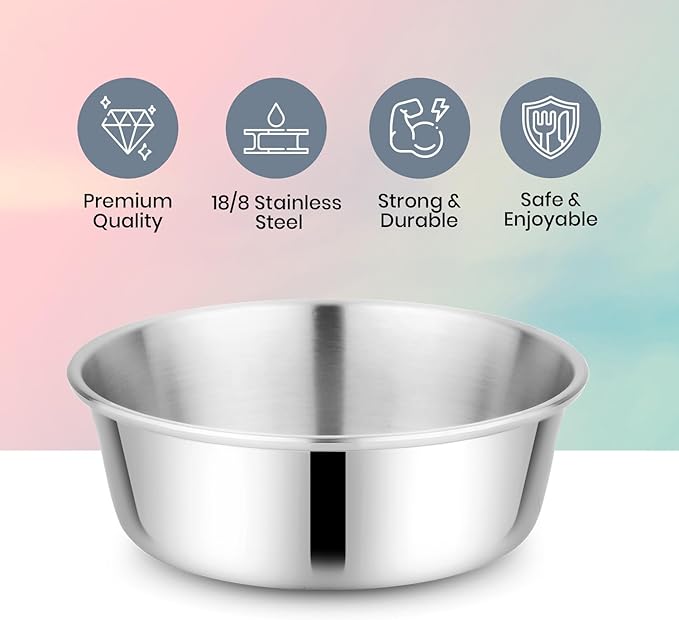 Children's Stainless Steel Bowl Set | Set of 4 bowls | 304 18/8 Stainless Steel |10 ounces | Matte Finish | Toxin Free | 100% BPA Free | Dishwasher Safe-CubbioJoy