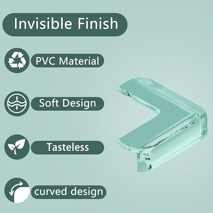 Baby Corner Protector Corner Protector Baby Furniture Corner Protection Transparent Cover Sharp Furniture and Table Top Edges with Adhesive 12 Pack(L-Shaped)-CubbioJoy