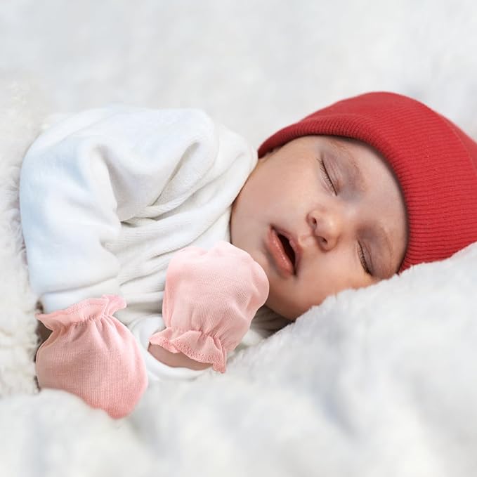 BQUBO Newborn Infant Toddler Mittens No Scratch Cotton Elastic Wrist Gloves Hypoallergenic for 0-6 Months Baby Boys Girls-CubbioJoy