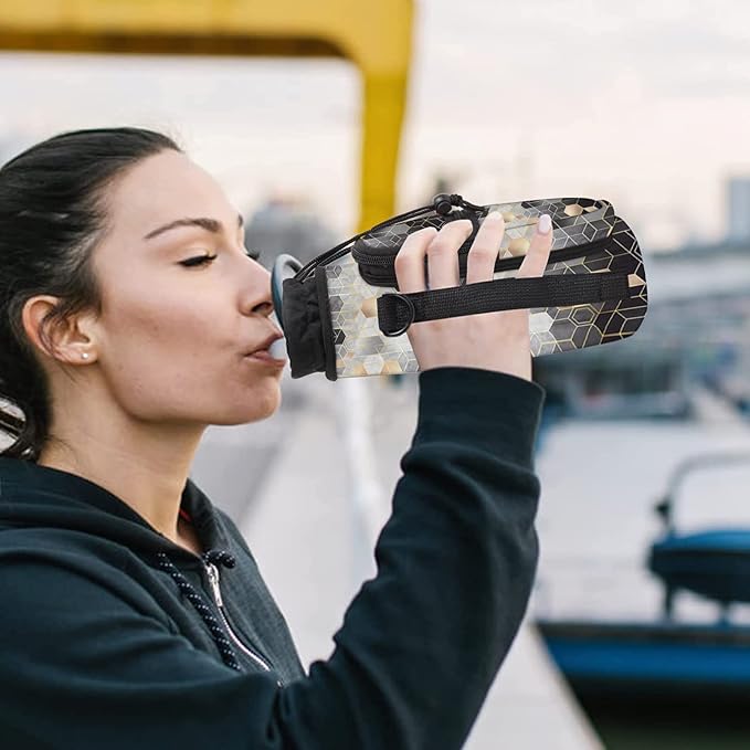 25/32/40/64oz Water Bottle Bag Holder Carrier-Insulated Crossbody Sling Case Sleeve with Strap & Pockets for Men Women Gym Cycling Travel Walking Hiking Camping-CubbioJoy