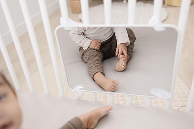 Baby Mirror - Large Crib Mirror - Double-Sided with High Contrast Images - Baby Safe Mirror - NICU Approved - Shatterproof with Hospital Grade Rubber by Genius Baby Toys-CubbioJoy