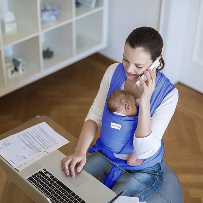 Acrabros Baby Wrap Carrier,Hands Free Baby Carrier Sling,Lightweight,Breathable,Softness,Perfect for Newborn Infants and Babies Shower Gift,Purple-CubbioJoy