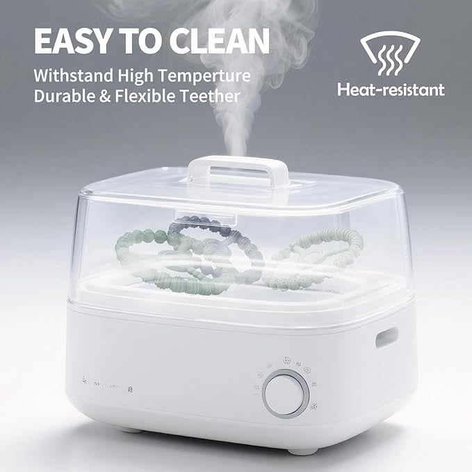 3 Pack Baby Teething Toys 3-6 Months, Silicone Ring Teethers for Babies 6-12 Months, Freezer Safe Chew Toy with Textured Grip for Boys Girls Teething Relief, Infant Easter Gift (Mint Green Blue)-CubbioJoy