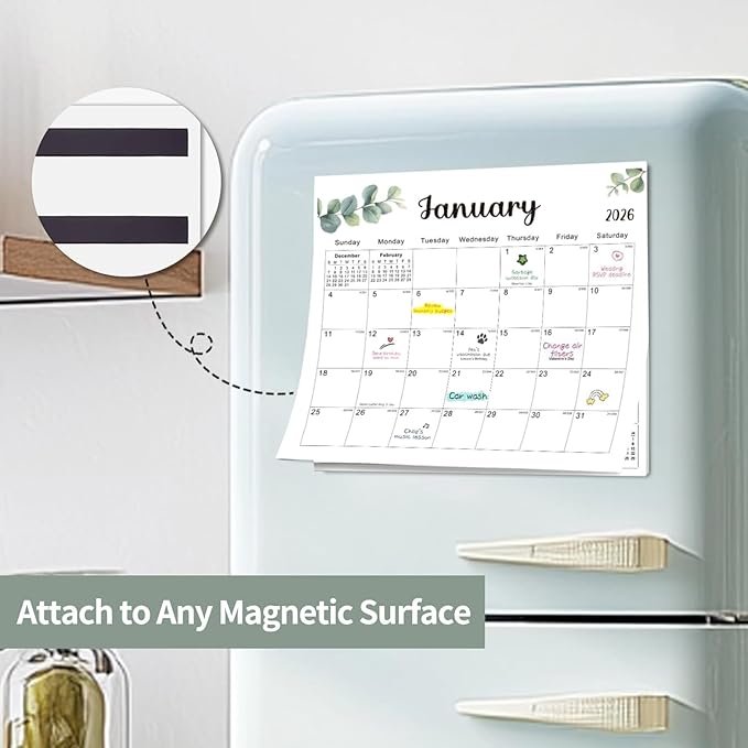 2026 Magnetic Fridge Calendar 18 Monthly Magnetic Calendar for Refrigerator 2026 Wall Calendar Planner Runs from January 2026 Until June 2027 Easy Organizing Markers Tearable (Nature)-CubbioJoy
