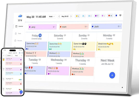 15.6 Inch Smart Digital Calendar Wall Planner & Chore Chart, IPS FHD 1920x1080 Touchscreen Interactive Display for Family Schedules, Streamline Household Organization-CubbioJoy