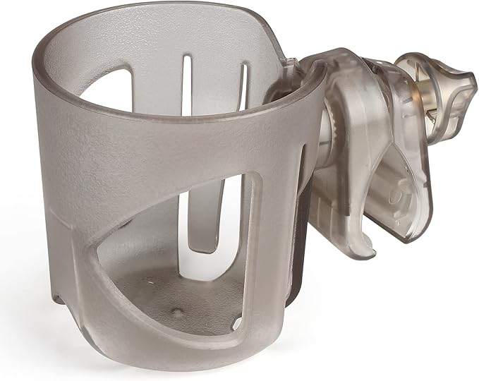 Accmor Universal Cup Holder, Stroller Cup Holder, 360° Rotatable Large Caliber Designed Bottle Holder for Stroller, Bike, Wheelchair, Walker, Scooter, Transparent Grey-CubbioJoy