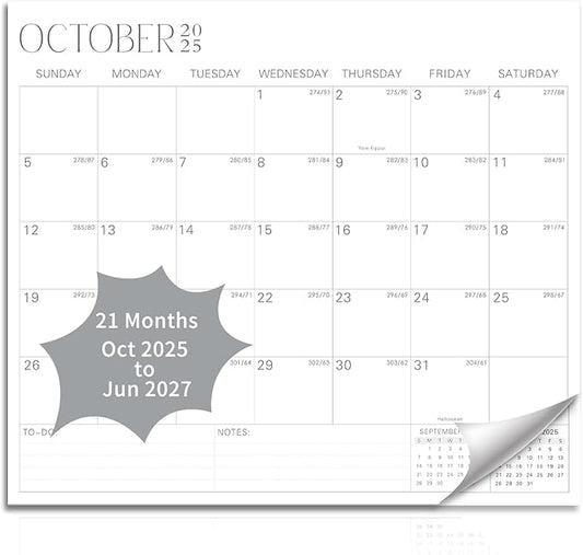 2025-2027 Magnetic Fridge Calendar 21 Monthly Magnetic Calendar for Refrigerator Planner Runs from October 2025 Until June 2027 Easy Organizing Markers Tearable (Simplicity)-CubbioJoy