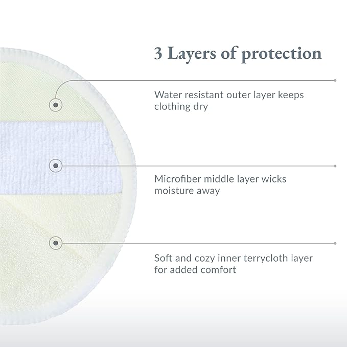 Ameda Washable Nursing Pads | 10 Pairs (20 Count) | Organic Nursing Pads | Breastfeeding Supplies | Reusable Breast Pads for Leaking Milk | Breastfeeding Pads | Includes Mesh Laundry Bag-CubbioJoy