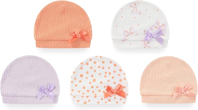 Baby Hat and Mittens Set Cotton Newborn Baby Hats Caps for Boys and Girls, 0-6 Months-CubbioJoy