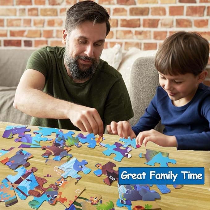 Jumbo Floor Puzzle for Kids, Large Jigsaw Puzzles 35 Piece for Kids Ages 3-5,Preschool Learning & Education Toys, Gifts for 4-8 Year Old Boys and Girls (Marine Animals 2)-CubbioJoy