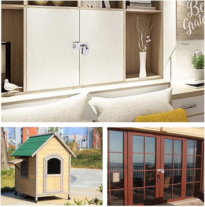 Door Locks Hasp Latch, 3 Inch Stainless Steel Safety Packlock Clasp Hasp Lock Latch, Extra Thick Door Gate Lock Hasp with Screws Brushed Finish 2 Pack-CubbioJoy