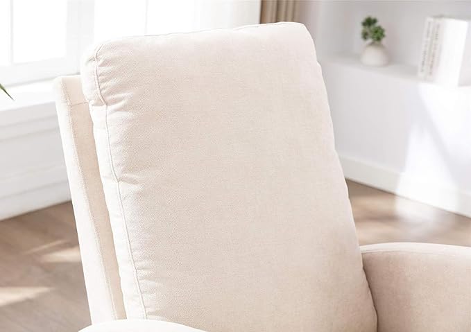 Dolonm Rocking Chair Mid-Century Modern Nursery Rocking Armchair Upholstered Tall Back Accent Glider Rocker for Living Room (Beige)-CubbioJoy