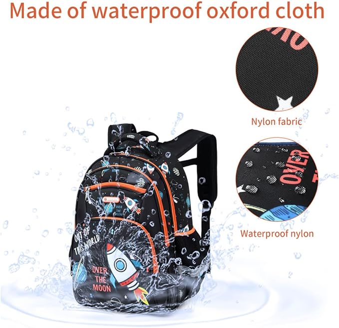 Cusangel Backpack for Boys Girls School Bookbags,Kindergarten Elementary Middle School Lightweight Waterproof Multifunctional Large Capacity for Backpack (16 inch Space Fun Prints)-CubbioJoy