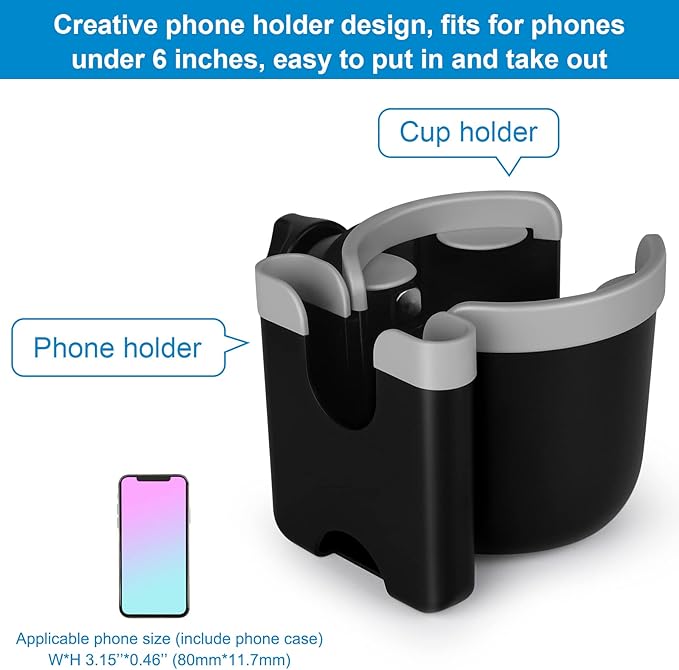 Accmor Stroller Cup Holder with Phone Holder, Bike Cup Holder, Universal Cup Holder for Uppababy Nuna Doona Strollers, 2-in-1 Cup Phone Holder for Stroller, Bike, Wheelchair, Walker, Scooter-CubbioJoy