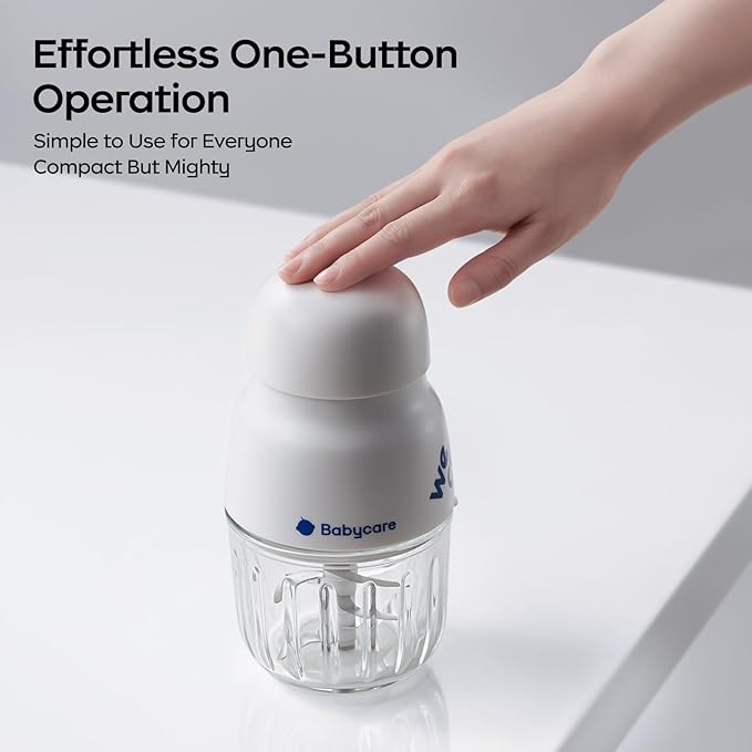 Bc Babycare Baby Food Maker-Baby Food blender for Fruit, Vegatable & Meat,Mini Food Processor for Potatoes, Grapes & Strawberries,White,10oz-CubbioJoy