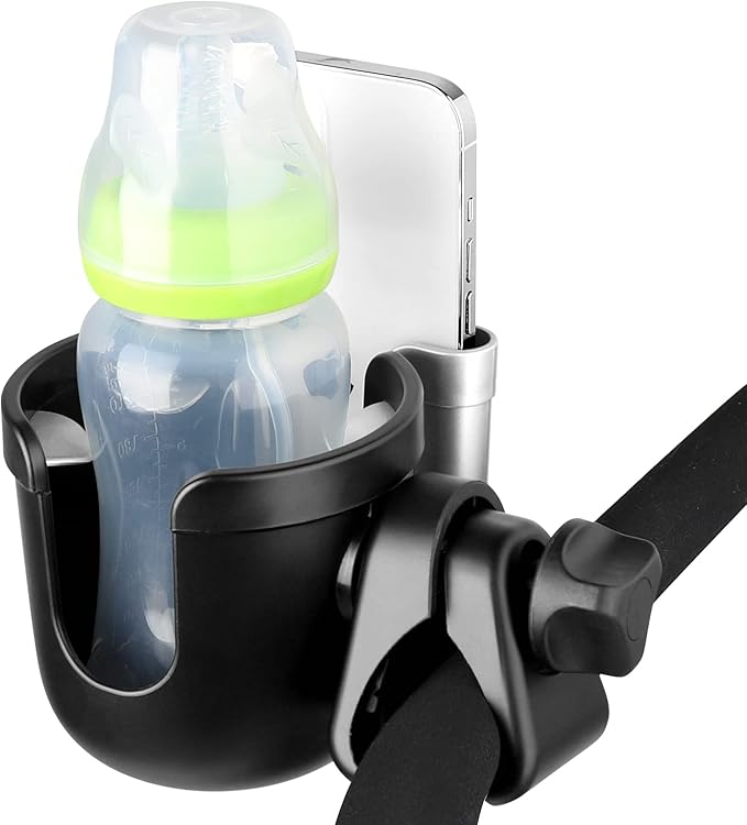 Accmor Stroller Cup Holder with Phone Holder, Bike Cup Holder, Universal Cup Holder for Uppababy Nuna Doona Strollers, 2-in-1 Cup Phone Holder for Stroller, Bike, Wheelchair, Walker, Scooter-CubbioJoy
