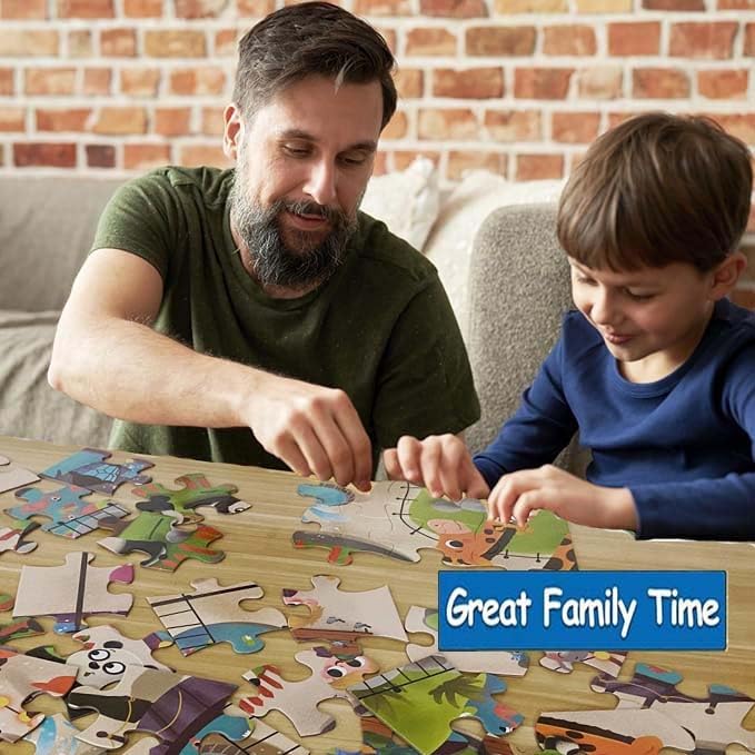 Jumbo Floor Puzzle for Kids, Large Jigsaw Puzzles 35 Piece for Kids Ages 3-5,Preschool Learning & Education Toys, Gifts for 4-8 Year Old Boys and Girls (Panda Animals)-CubbioJoy