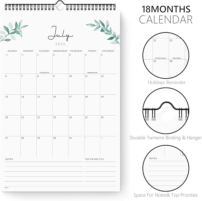 Jotsome Wall Calendar 2025-2026, Large Academic Monthly Calendar From July 2025 to December 2026 11"x17", Aesthetic Wall Decoration in Home and Office for Easy Organizing-CubbioJoy