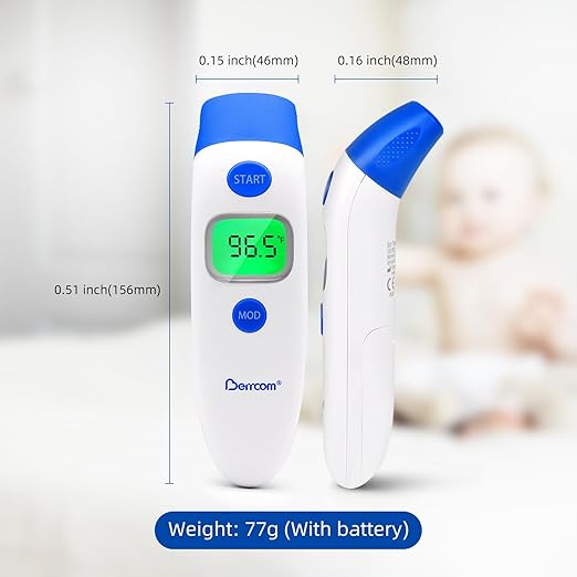 Berrcom 3 in 1 Forehead and Ear Thermometer Indoors Non-Contact Backlight Body Object Temperature Checking Sensor Touchless Digital Thermometer with Fever Alert-CubbioJoy