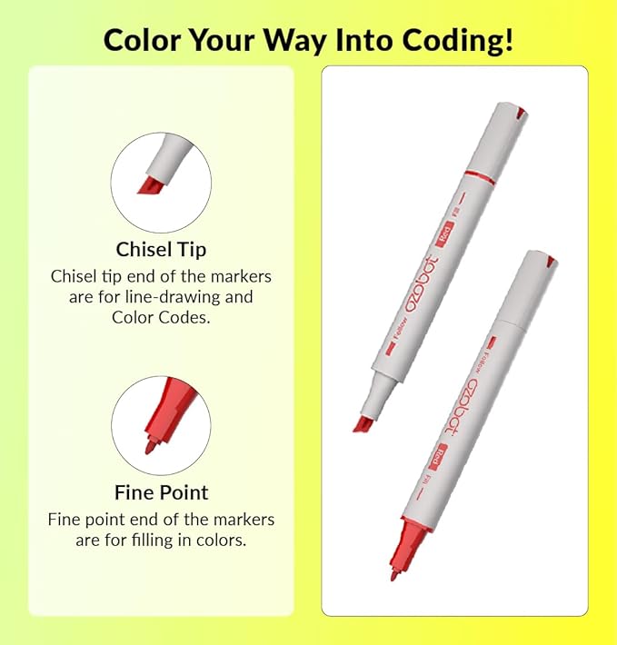 Color Coding Markers: Color Variety for Creative STEM Education, Ideal for Classroom & Home, Enhances Problem-Solving & Critical Thinking Skills, Suitable for Ages 6+, Dual-Sided, 5-Pack-CubbioJoy