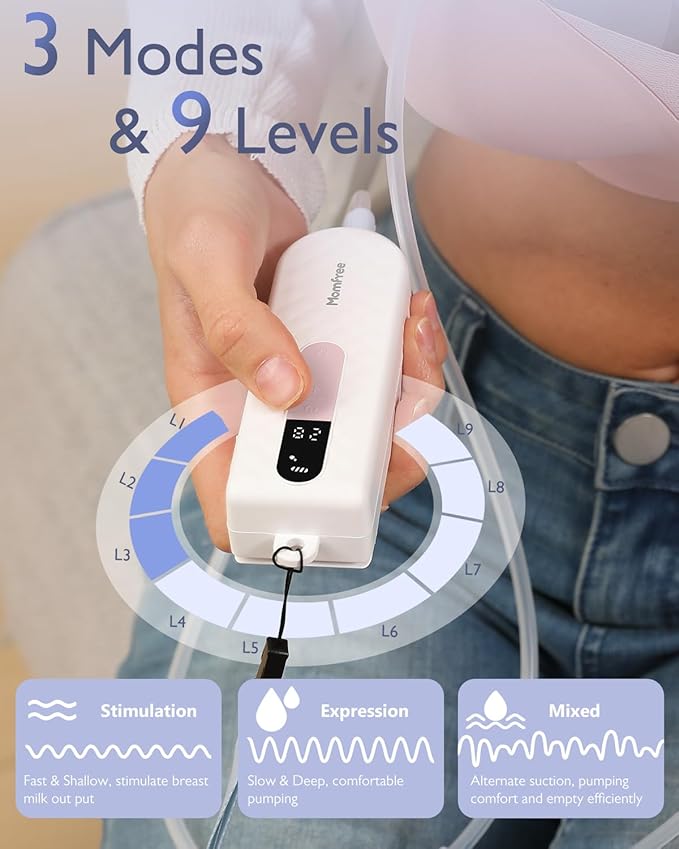 Breast Pump Hands Free K3 Updated,Wearable Breastfeeding Pump with Soft Double-Seal Flange,1800mAh Long Battery Life & LED Display, 3 Modes & 9 Levels Electric Breast Pumps Portable 15-24mm-CubbioJoy