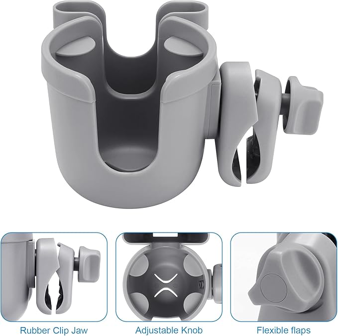 Accmor Stroller Cup Holder with Phone Holder, Bike Cup Holder, Universal Cup Holder for Uppababy Nuna Doona Strollers, 2-in-1 Cup Phone Holder for Stroller, Bike, Wheelchair, Walker, Scooter-CubbioJoy