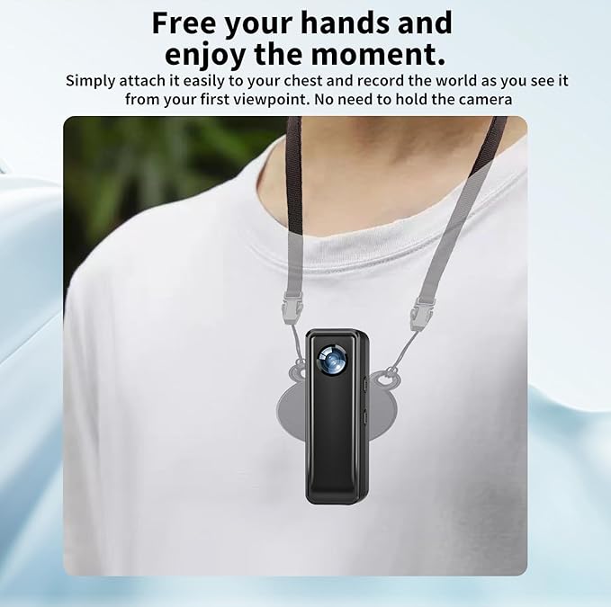 Body Camera 128GB, 4K 30FPS Action Camcorder, Hands Free Sports Camera with Magnetic Back Clip, Mini Body Cam POV Records with Audio and Video Recording for Traveling Cycling Vlogging-CubbioJoy