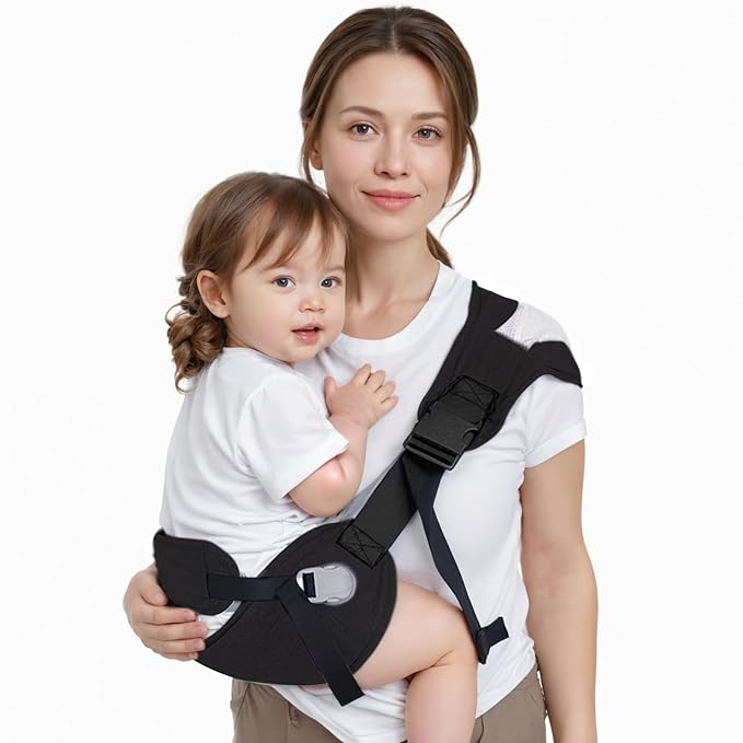 Baby Carrier Newborn to Toddler - Adjustable Sling Carrier for 25-60lbs, Comfortable Hands-Free Carrying (Black)-CubbioJoy