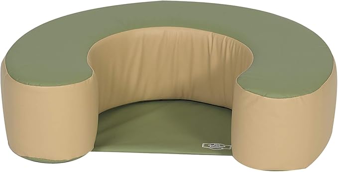 Children's Factory Woodland Sit Me Up, Foam Newborn Lounger, Indoor Soft Play Floor Pillow, Infant Support Seat, Baby Sofa for Nursery, Sage/Tan (CF349-053)-CubbioJoy