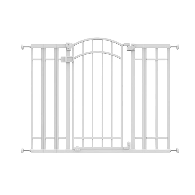 Ingenuity Decorative Extra Tall Baby Gate & Dog Gate, 28.5"-48" Wide, 36" Tall, Hardware or Pressure Mounted, Install on Top or Bottom of Stairs, Banister, or Doorway - White-CubbioJoy