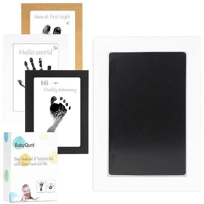 Inkless Baby Hand and Footprint Kit,Clean-Touch Ink Pad Kit,Safe No Mess Printing Infant Hand Foot Stamp,1 Pack Newborn Inkless Print Pads Best Keepsake or Gifts for Family-CubbioJoy