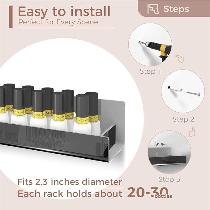 4 Pack 15 Inch Black Reflective Acrylic Shelves, Black Floating Shelves, Modern Sunglasses Essential Oil Picture Ledge Display Toy Storage Shelf-CubbioJoy