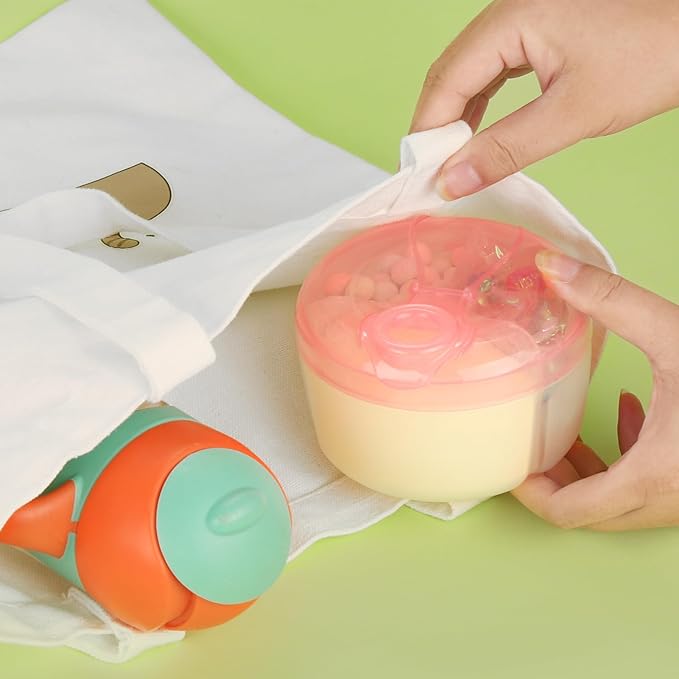 Accmor Baby Formula Dispenser On The Go, Formula Container to Go, Non-Spill Rotating Three-Compartment Formula Dispenser and Snack Storage Container for Infant Toddler Traveling-CubbioJoy