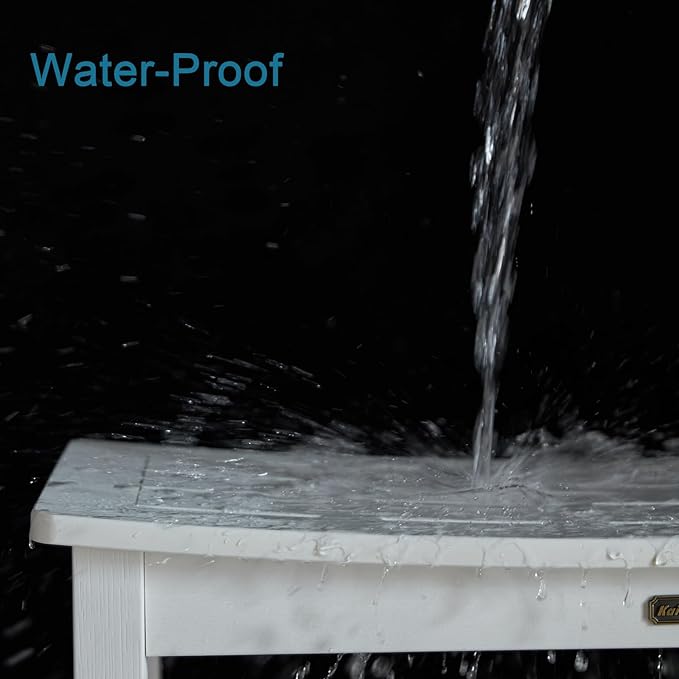 30'' Heavy Duty Shower Bench for Inside Shower, White Poly Bath Stool for Shaving Legs, Waterproof Spa Bath Chair Seat with Adjustable Feet, Weight Capacity 700LBS (30 x 13 Inches)-CubbioJoy