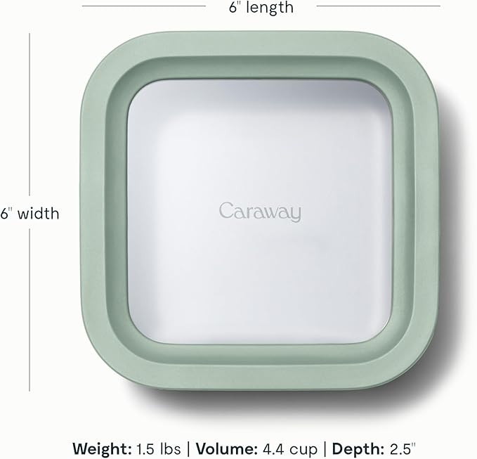 Caraway Glass Food Storage - 10 Cup Glass Container with Ceramic Coated Non-Stick Lids - Easy to Store, Non-Toxic, Dishwasher, Oven, & Microwave Safe-CubbioJoy